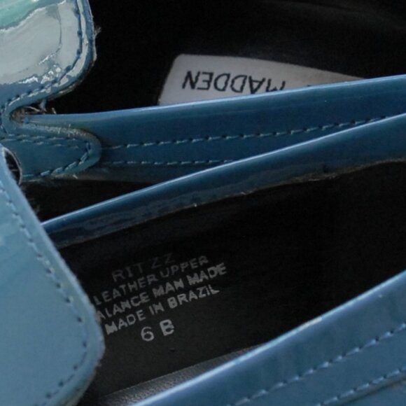 Steve Madden loafers. Women's Size US 6. Blue patent leather. - Picture 7 of 7